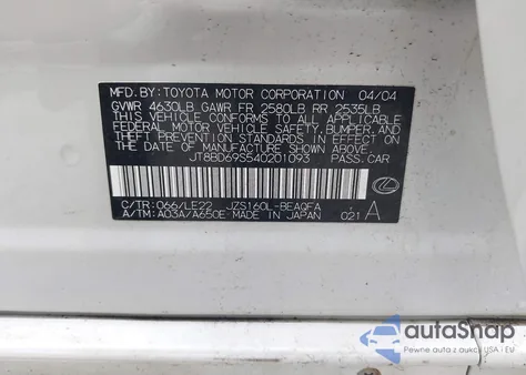 2004 Lexus Gs 300 z USA, uszkodzony, nr VIN JT8BD69S540201093